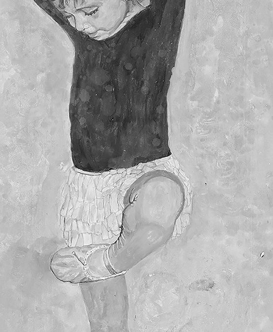Tiny Dancer, acrylic on panel, 18″ x 36″