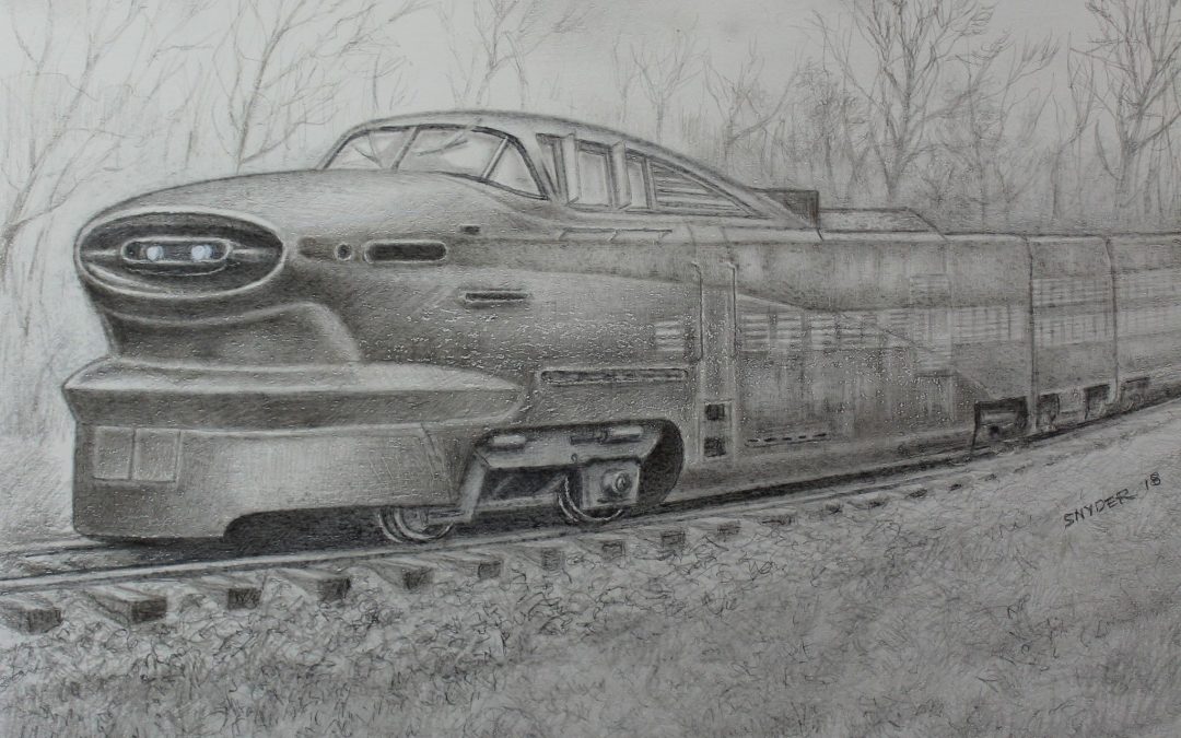 Streamliner, silverpoint on prepared paper