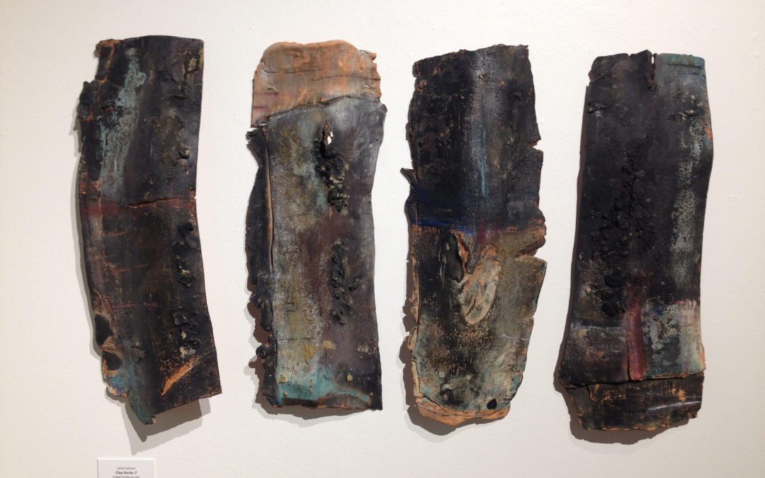 Clay Series 7, Mixed Media on Clay, 24″ x 54″, 1983