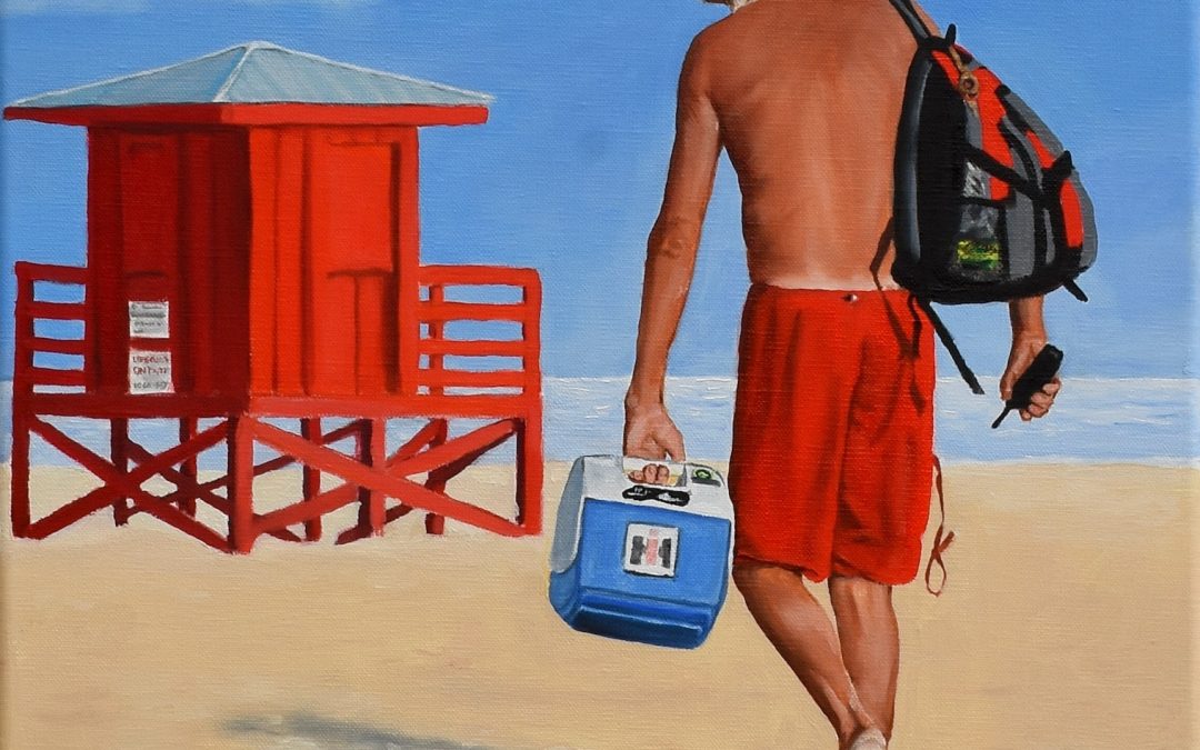 The Lifeguard, oil on canvas, 20″ x 16″