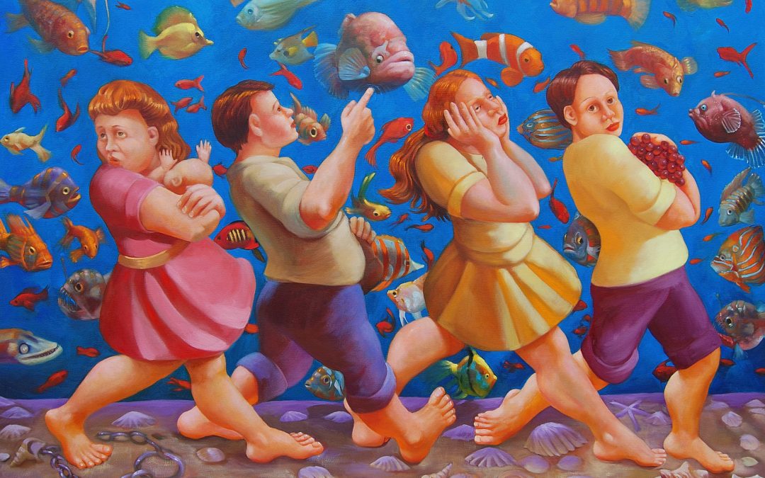 Crossing the Red Sea, oil on canvas, 48″ x 60″
