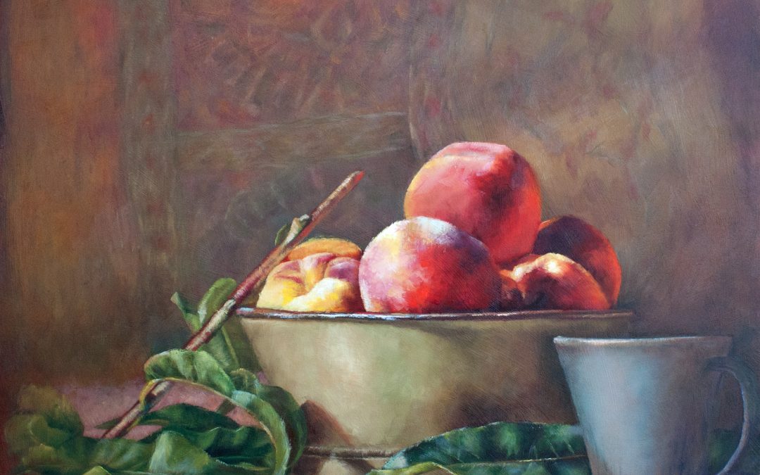 Peaches, oil, 16″ x 14″