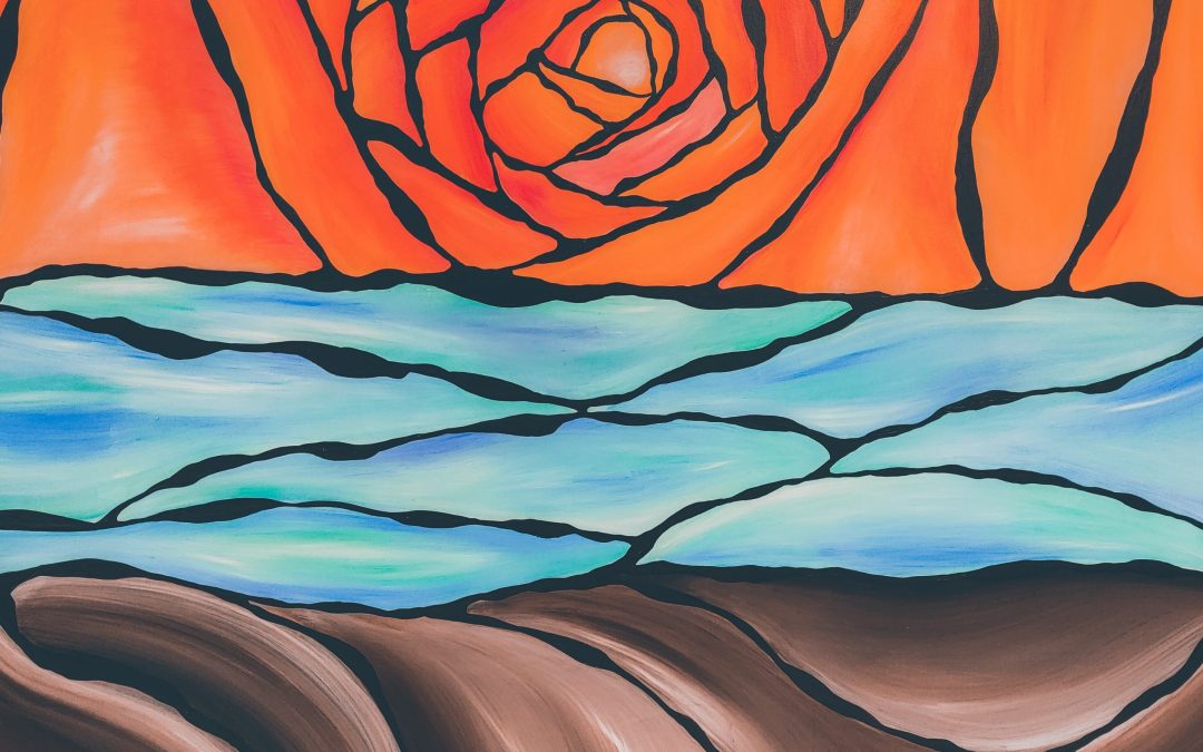 Mexican Sunset, acrylic on canvas, 36″ x 48″