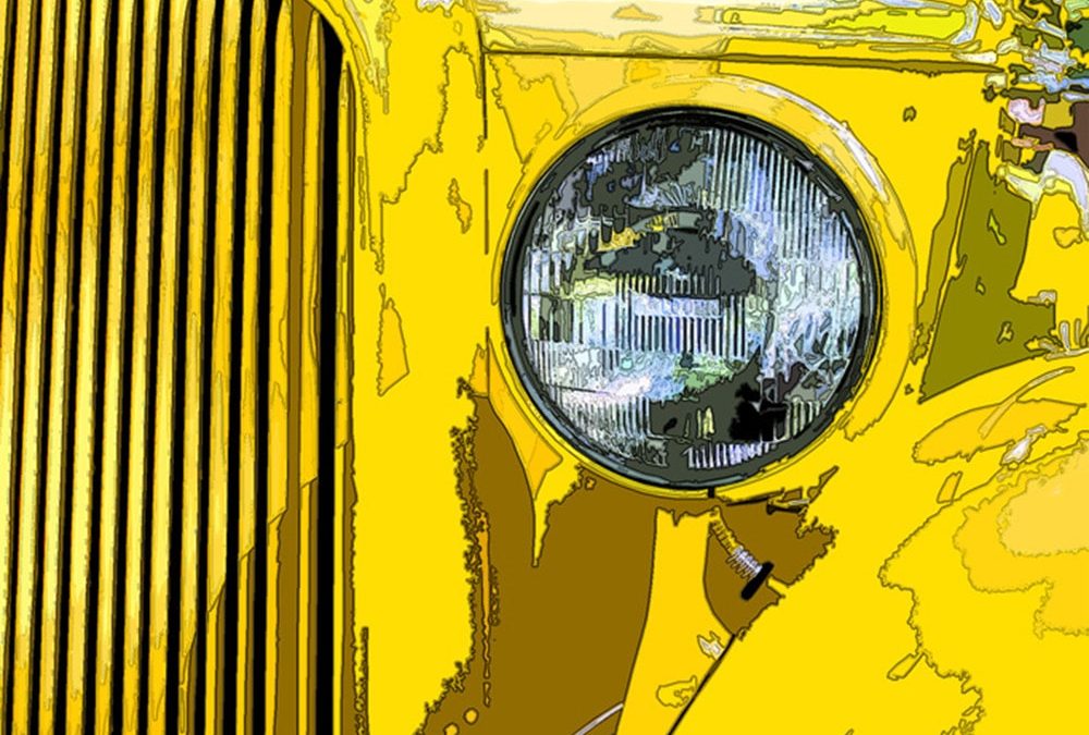 Big Yellow Headlight, digital photograph, 24″ x 36″