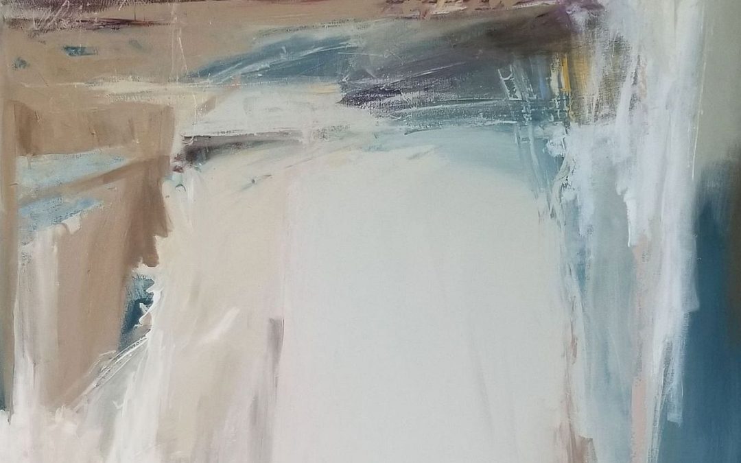 In the Mountains, acrylic on canvas, 48″ x 48″